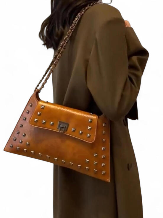 Private Label Handbags - NEW Vintage Y2K Euro Envelope Crossbody Shoulder Bag Purse Cognac Faux Leather